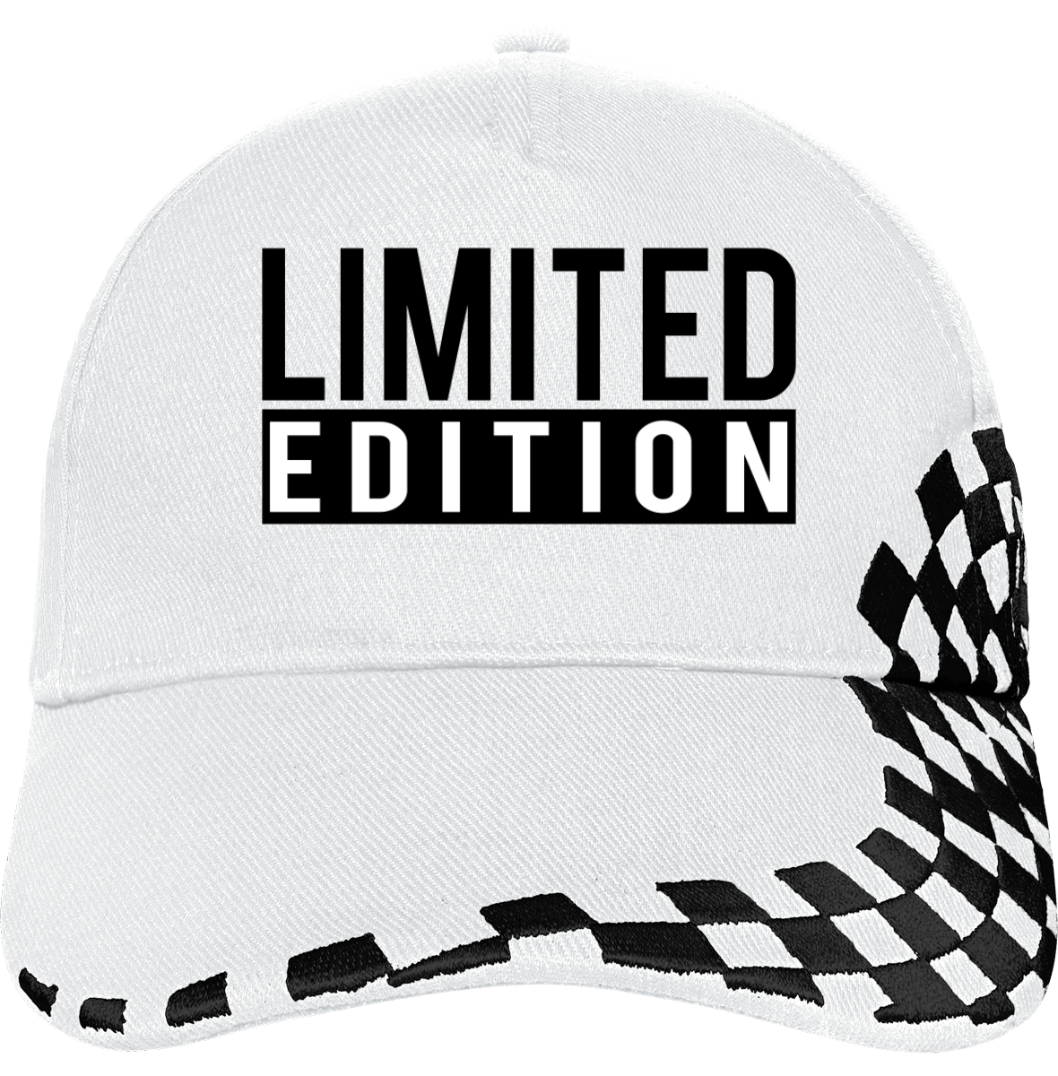 Casquette 5 Panneaux Grand Prix blanche et noire "Limited Edition"