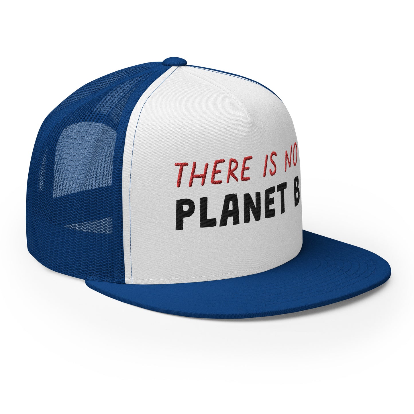 Casquette Trucker de couleur bleue "There is no Planet B"