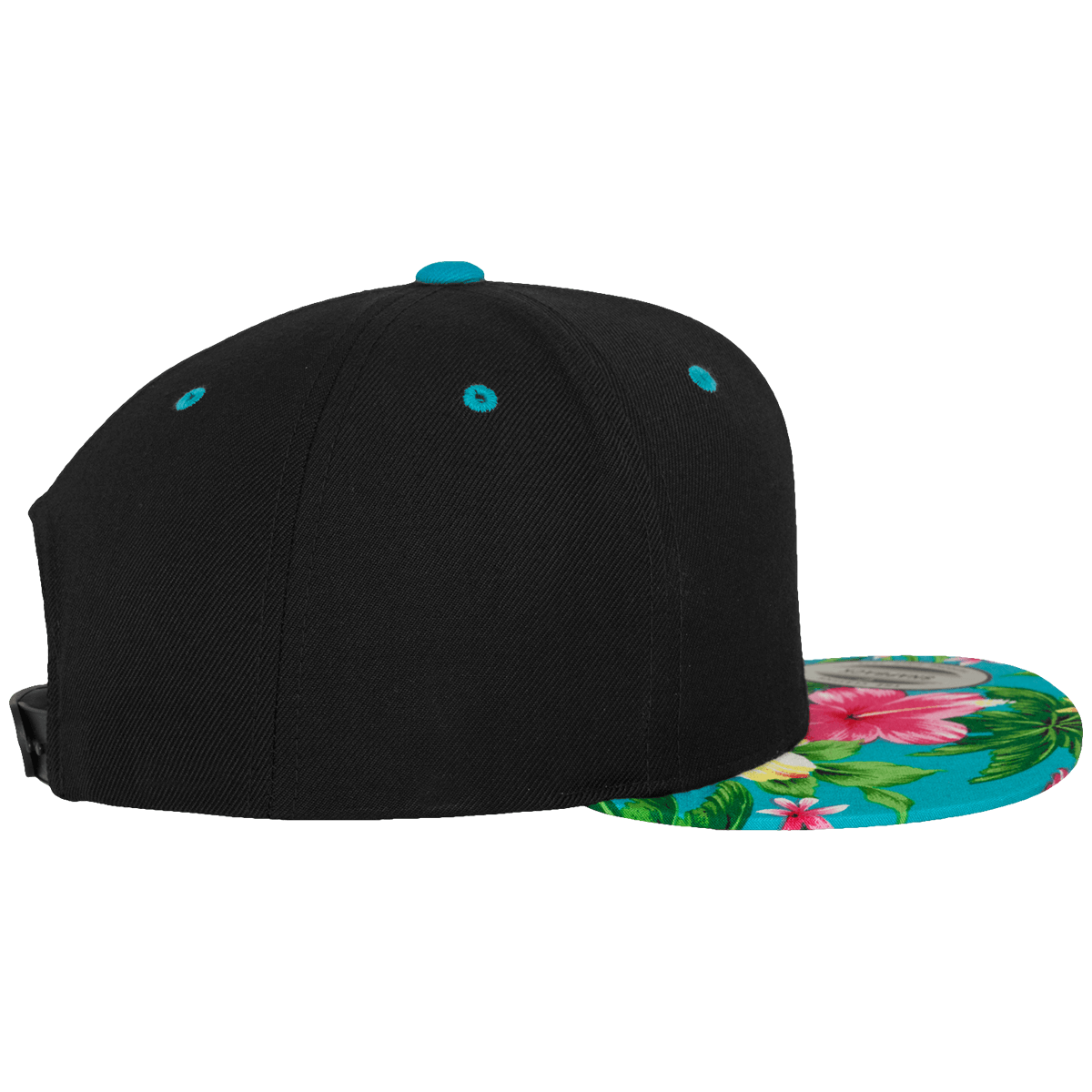 Casquette SnapBack motif Hawaï noire et fleurs "Papa Motard"