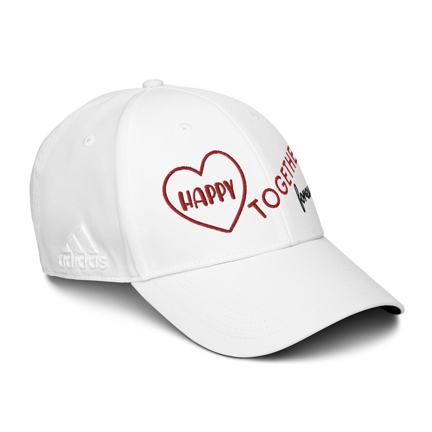 Casquette Baseball, brodée « Happy, Together Forever », vue de trois quarts, image 18