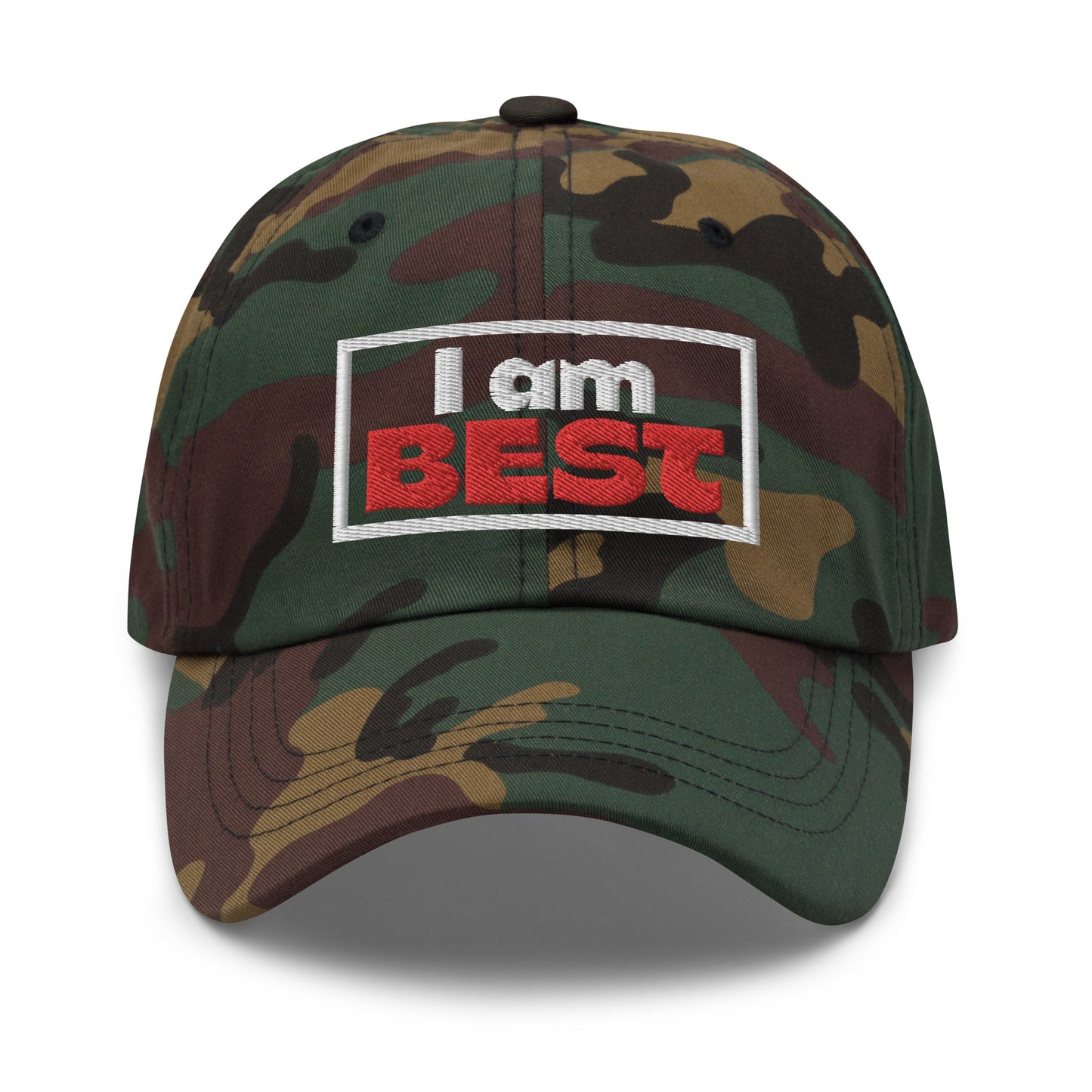 Casquette de Baseball de couleur camouflage verte "I am Best"