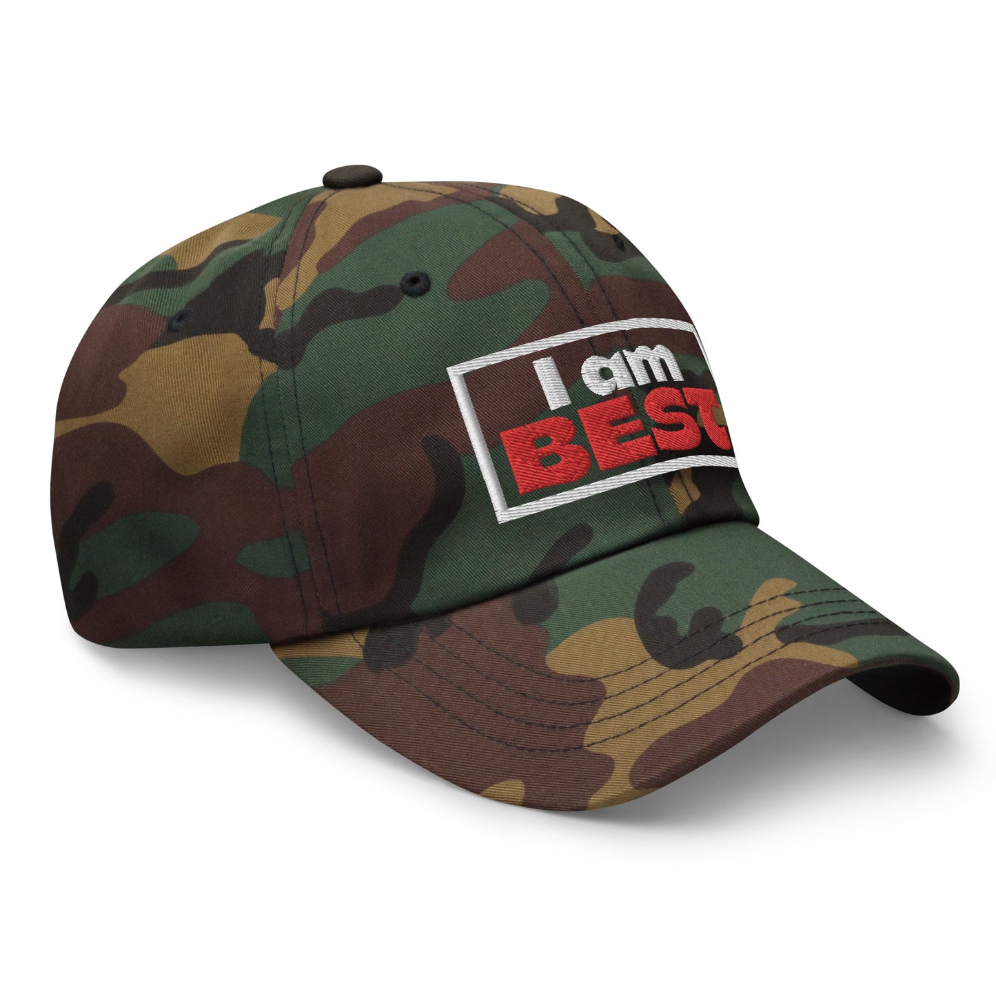 Casquette de Baseball de couleur camouflage verte "I am Best"