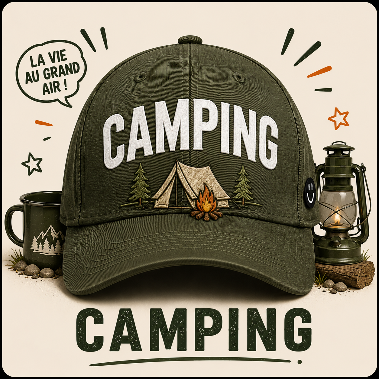 Casquettes humour Camping