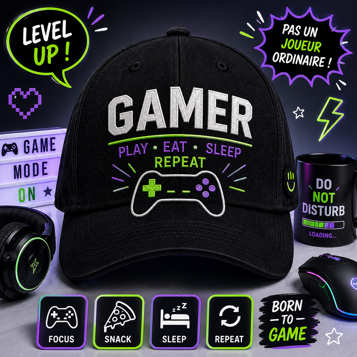 Casquettes humour Gamer