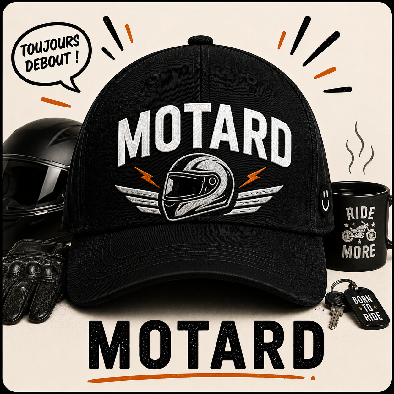 Casquettes humour Motard