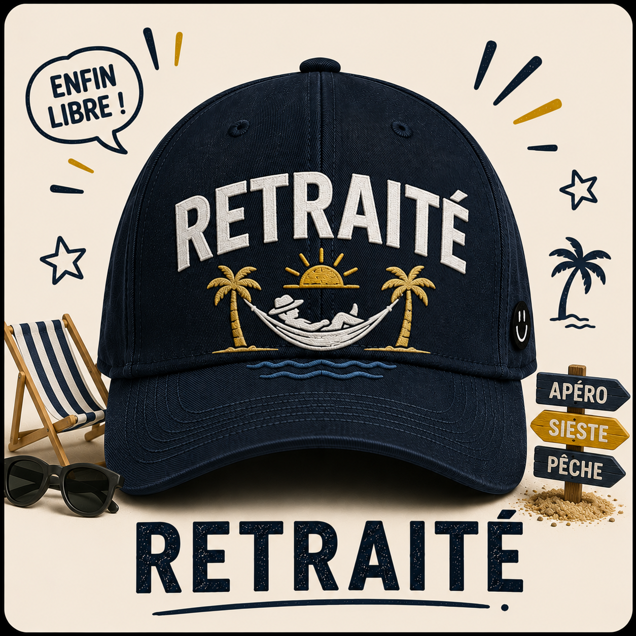 Casquettes humour Retraité
