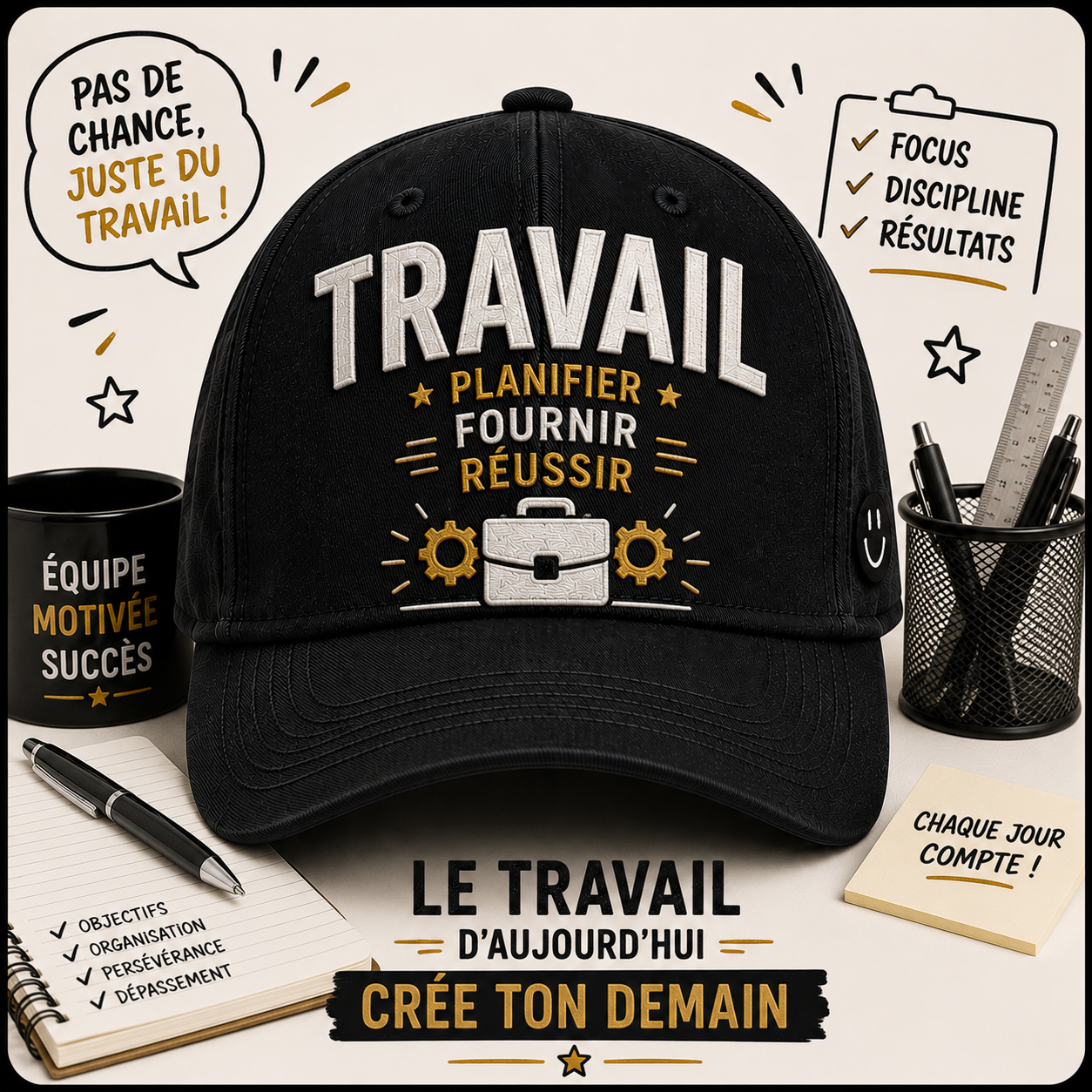Casquettes humour Travail