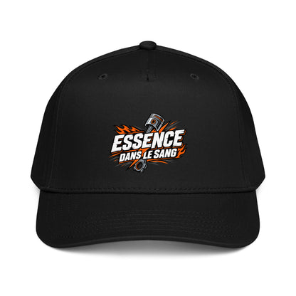 Casquette Snapback, brodée « Essence dans le moteur », en Noir, vue de face, image 2