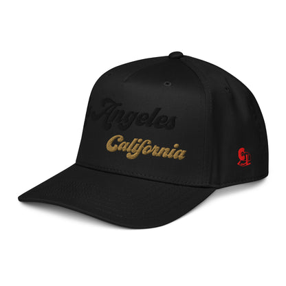 Casquette Snapback, brodée « Los Angeles California », en Noir, vue de trois quarts, image 4