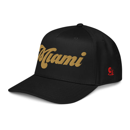 Casquette Snapback, brodée « Miami », en Noir, vue de trois quarts, image 4