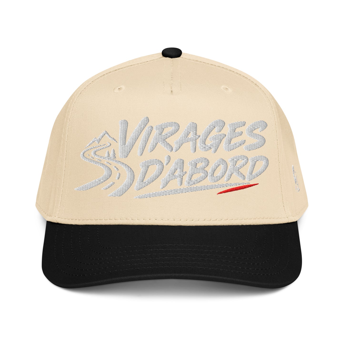 Casquette Snapback, brodée « Virages d'abord », en Noir, vue de face, image 5
