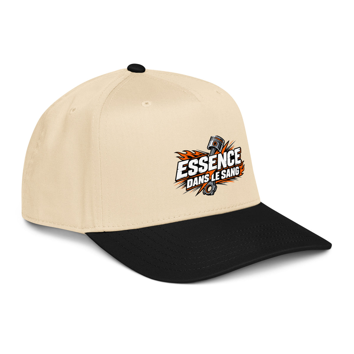 Casquette Snapback, brodée « Essence dans le moteur », en Noir, vue de trois quarts, image 8