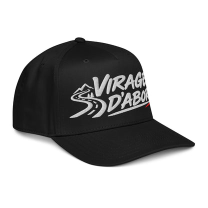 Casquette Snapback, brodée « Virages d'abord », en Noir, vue de trois quarts, image 9