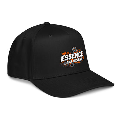 Casquette Snapback, brodée « Essence dans le moteur », en Noir, vue de trois quarts, image 4