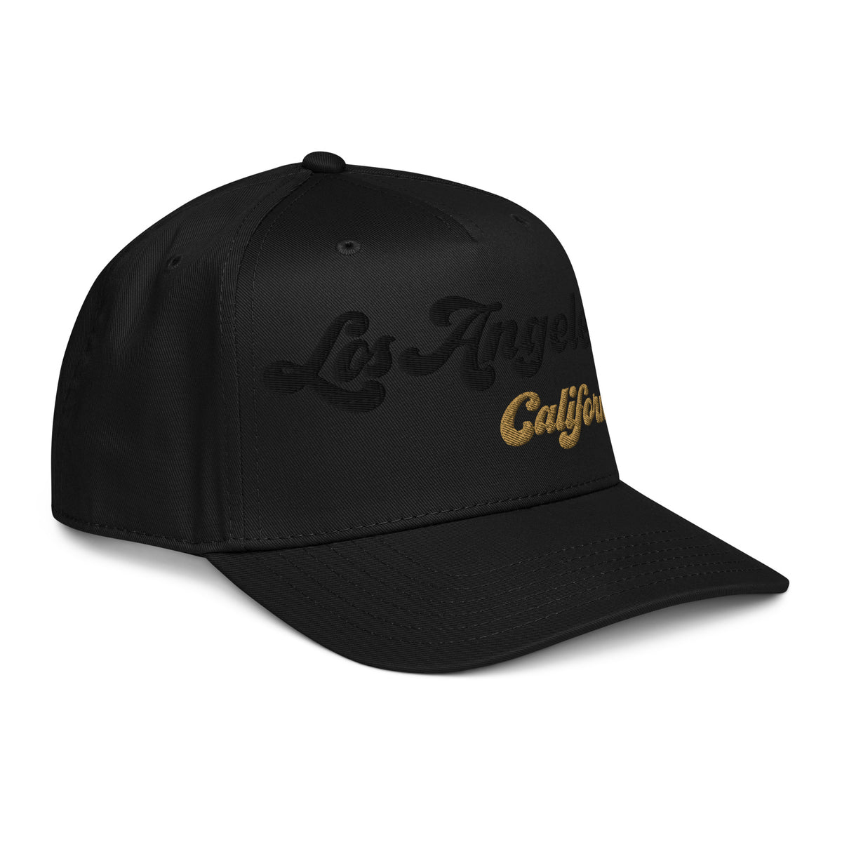 Casquette Snapback, brodée « Los Angeles California », en Noir, vue de trois quarts, image 5