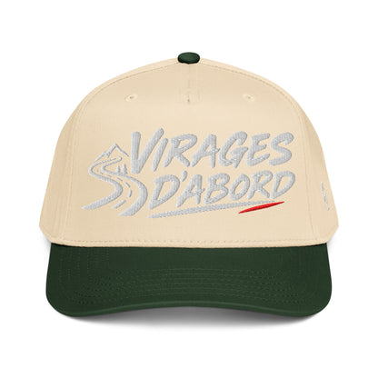 Casquette Snapback, brodée « Virages d'abord », en Dark Green/Natural, vue de face, image 19