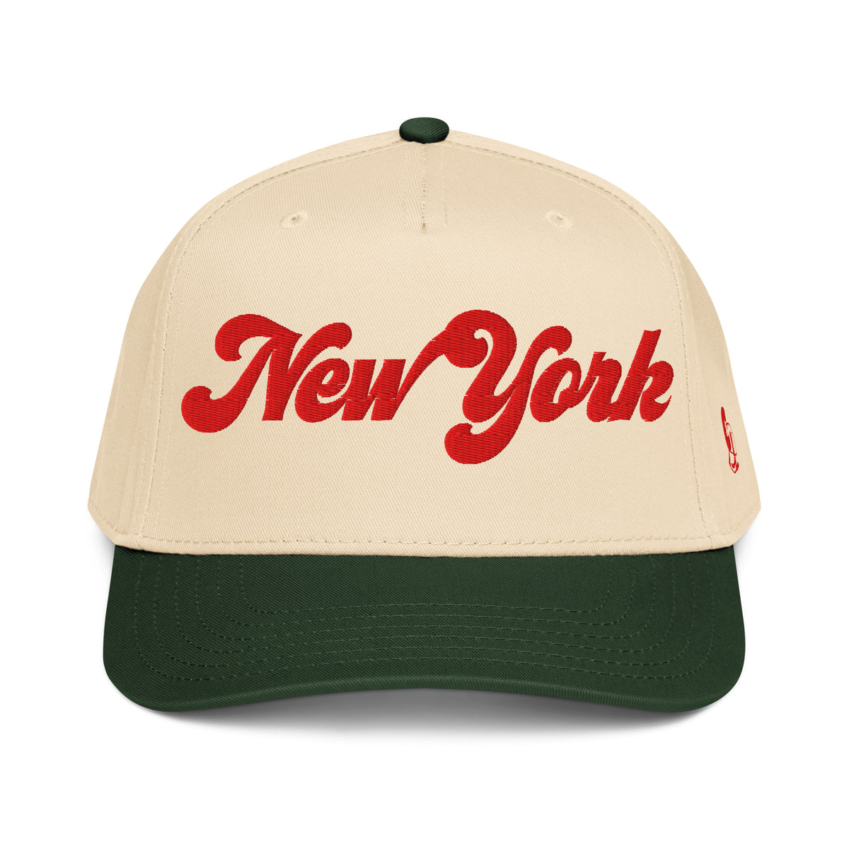 Casquette Snapback, brodée « New York », en Dark Green/Natural, vue de face, image 17