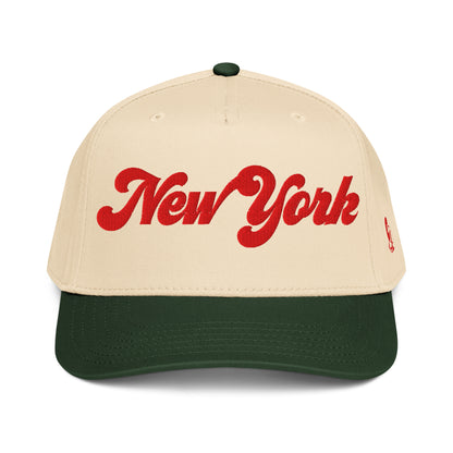 Casquette Snapback, brodée « New York », en Dark Green/Natural, vue de face, image 17