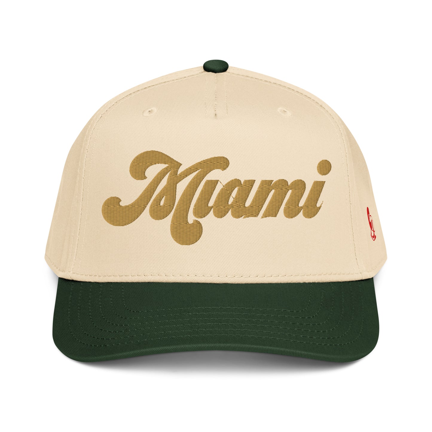 Casquette Snapback, brodée « Miami », en Dark Green/Natural, vue de face, image 18