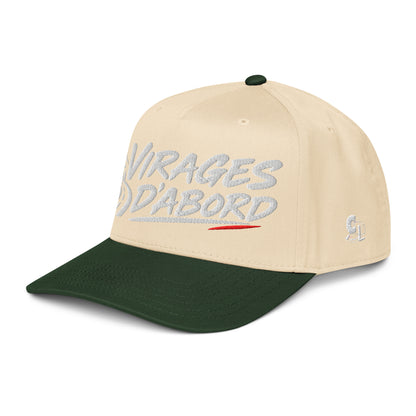 Casquette Snapback, brodée « Virages d'abord », en Dark Green/Natural, vue de trois quarts, image 21