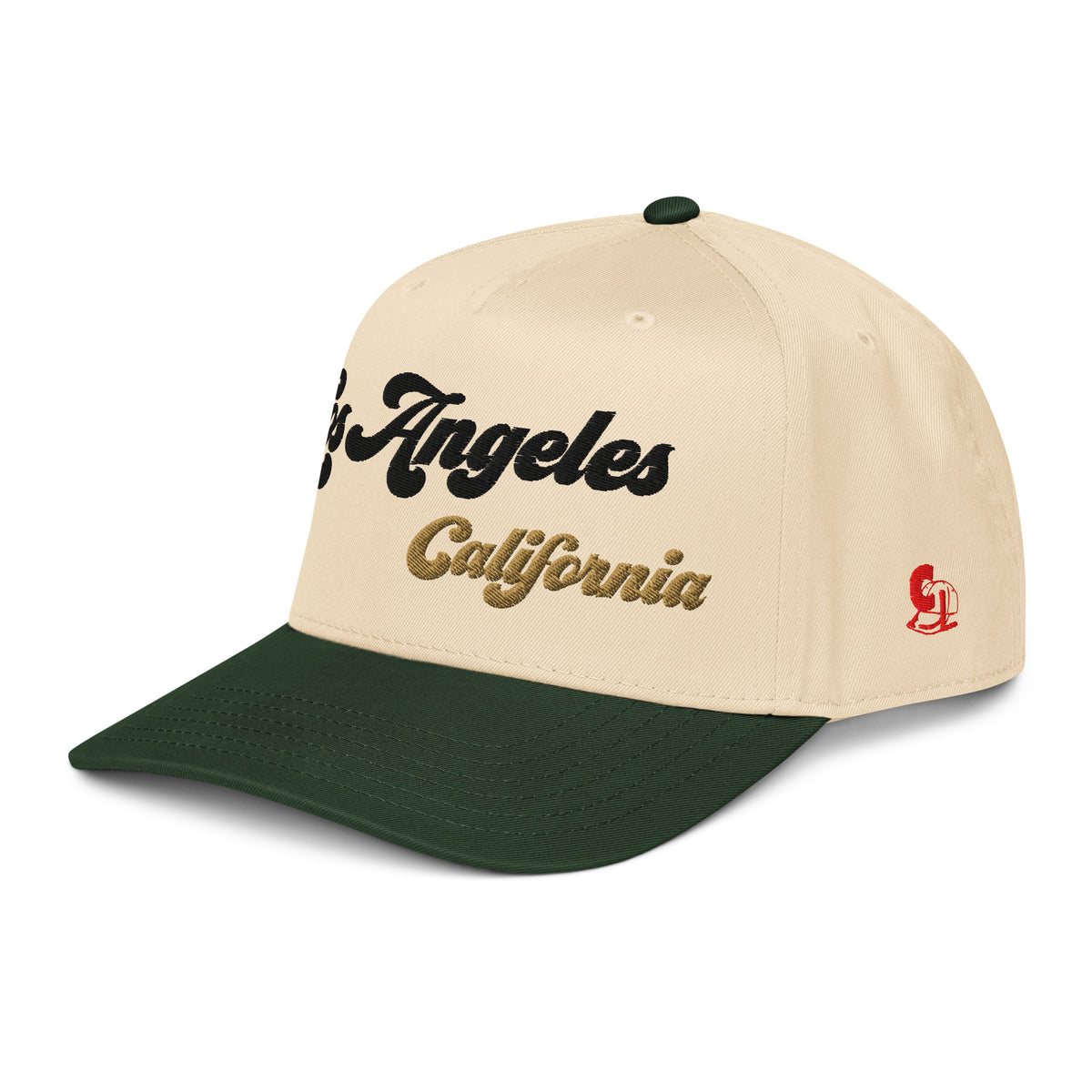 Casquette Snapback, brodée « Los Angeles California », en Dark Green/Natural, vue de trois quarts, image 19