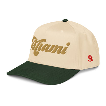 Casquette Snapback, brodée « Miami », en Dark Green/Natural, vue de trois quarts, image 20