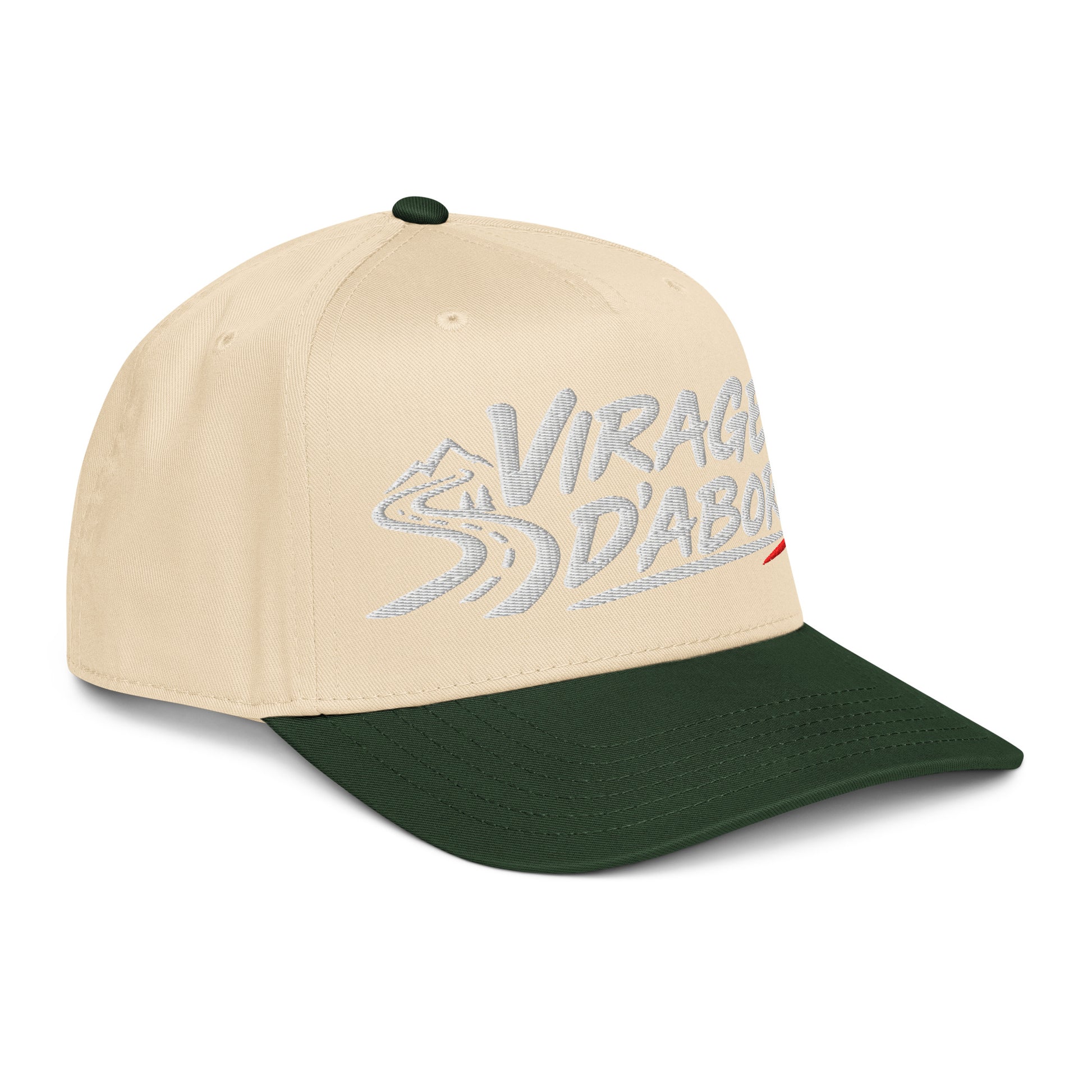 Casquette Snapback, brodée « Virages d'abord », en Dark Green/Natural, vue de trois quarts, image 22