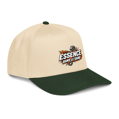 Casquette Snapback, brodée « Essence dans le moteur », en Dark Green/Natural, vue de trois quarts, image 20