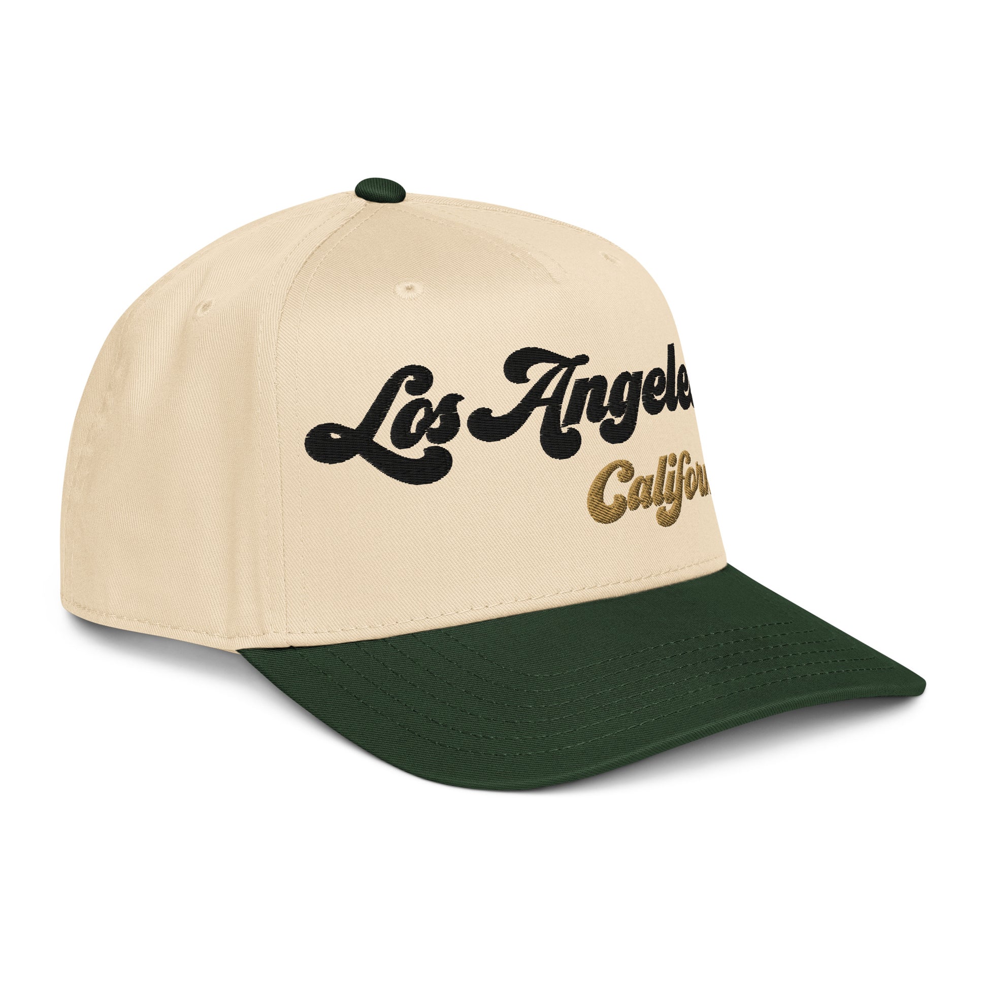 Casquette Snapback, brodée « Los Angeles California », en Dark Green/Natural, vue de trois quarts, image 20