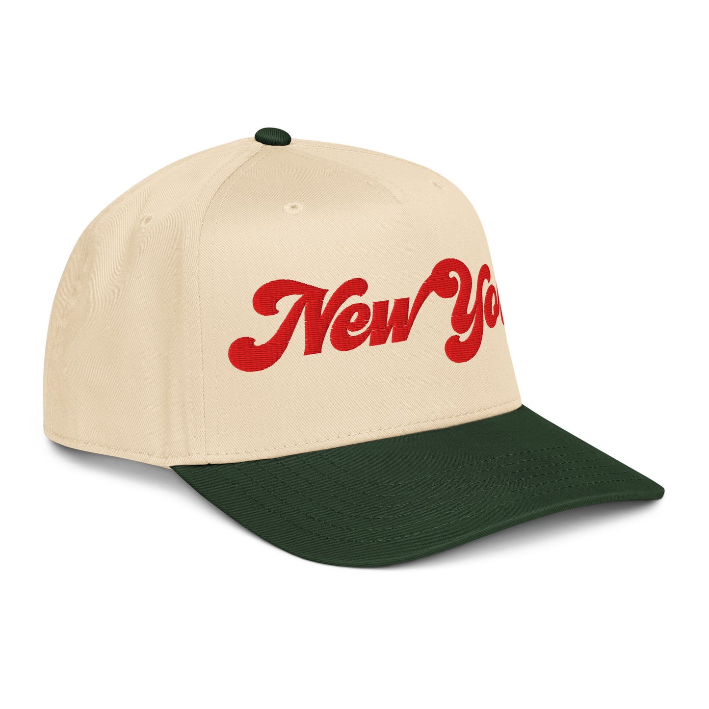 Casquette Snapback, brodée « New York », en Dark Green/Natural, vue de trois quarts, image 20
