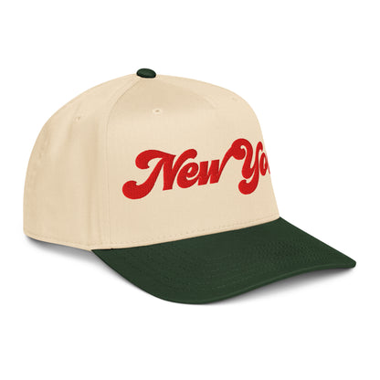 Casquette Snapback, brodée « New York », en Dark Green/Natural, vue de trois quarts, image 20