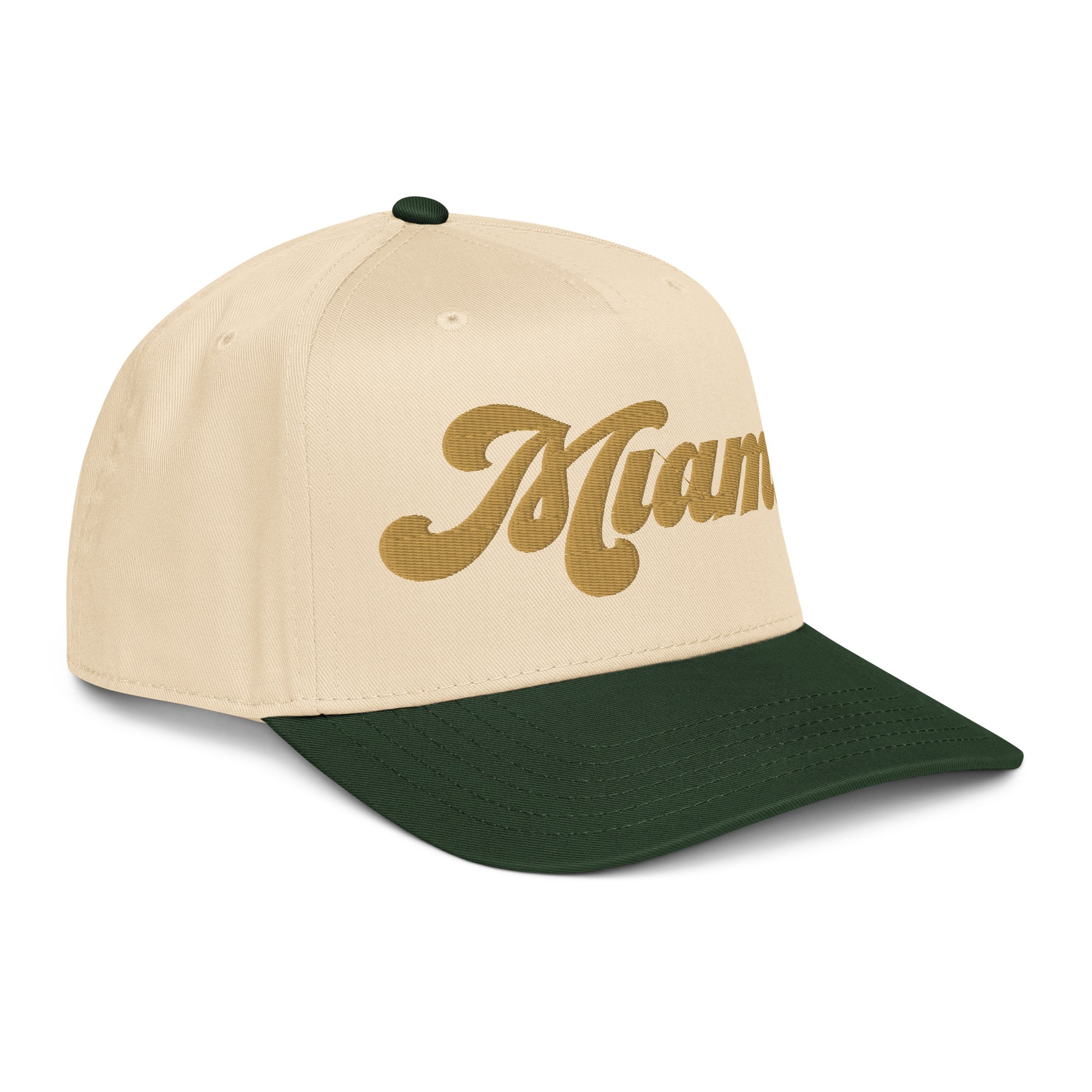 Casquette Snapback, brodée « Miami », en Dark Green/Natural, vue de trois quarts, image 21