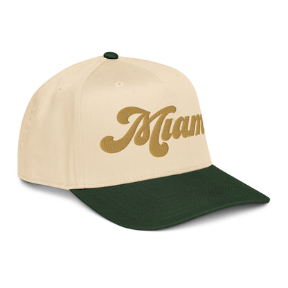 Casquette Snapback, brodée « Miami », en Dark Green/Natural, vue de trois quarts, image 21