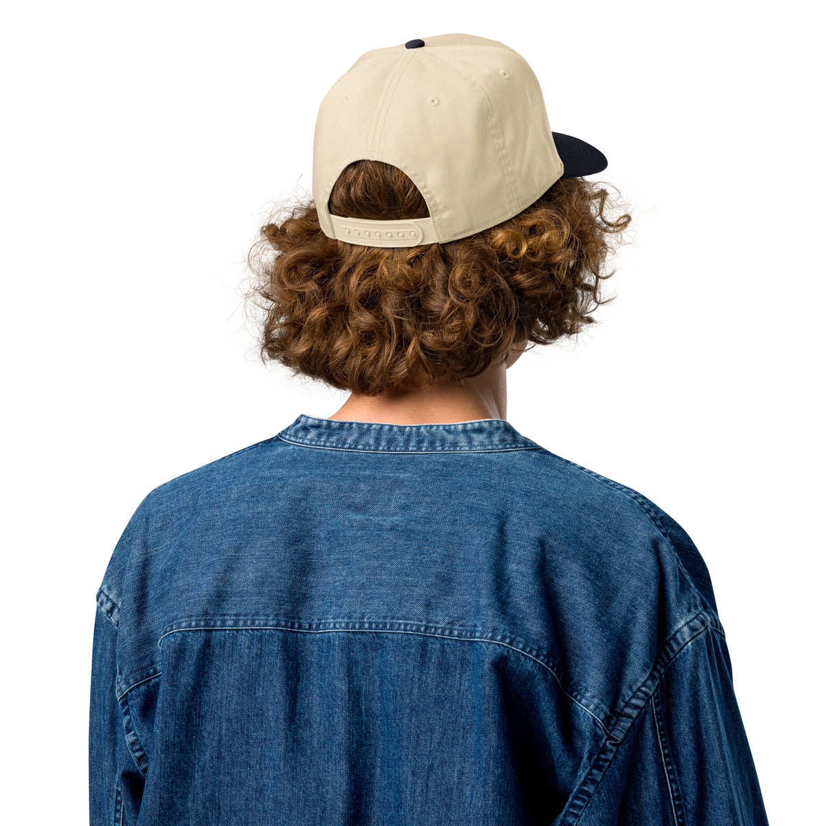 Casquette Snapback, brodée « Apéro prêt, moi aussi », en Navy/Natural, vue arrière, image 7