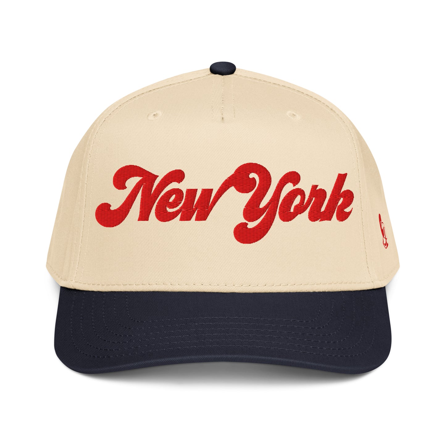 Casquette Snapback, brodée « New York », en Navy/Natural, vue de face, image 13