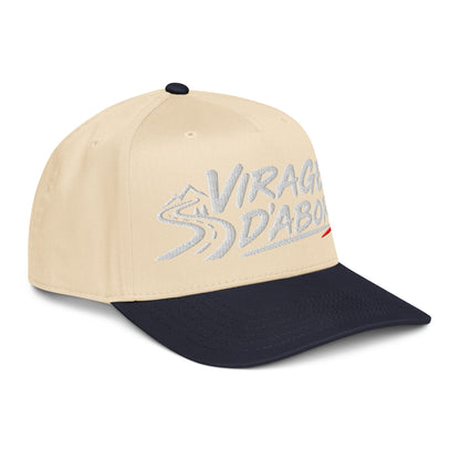 Casquette Snapback, brodée « Virages d'abord », en Navy/Natural, vue de trois quarts, image 18