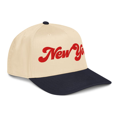 Casquette Snapback, brodée « New York », en Navy/Natural, vue de trois quarts, image 16