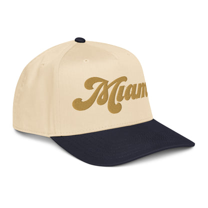Casquette Snapback, brodée « Miami », en Navy/Natural, vue de trois quarts, image 17