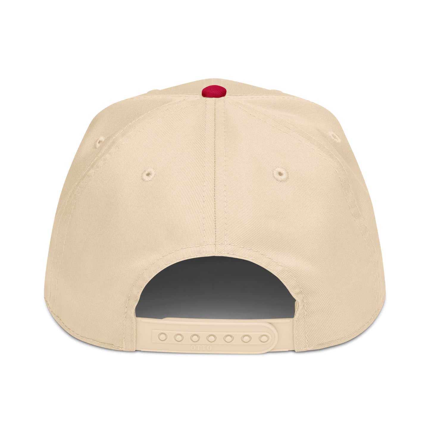 Casquette Snapback, brodée « Virages d'abord », en Red/Natural, vue arrière, image 13