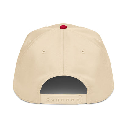 Casquette Snapback, brodée « Virages d'abord », en Red/Natural, vue arrière, image 13