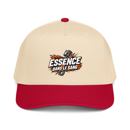 Casquette Snapback, brodée « Essence dans le moteur », en Red/Natural, vue de face, image 9
