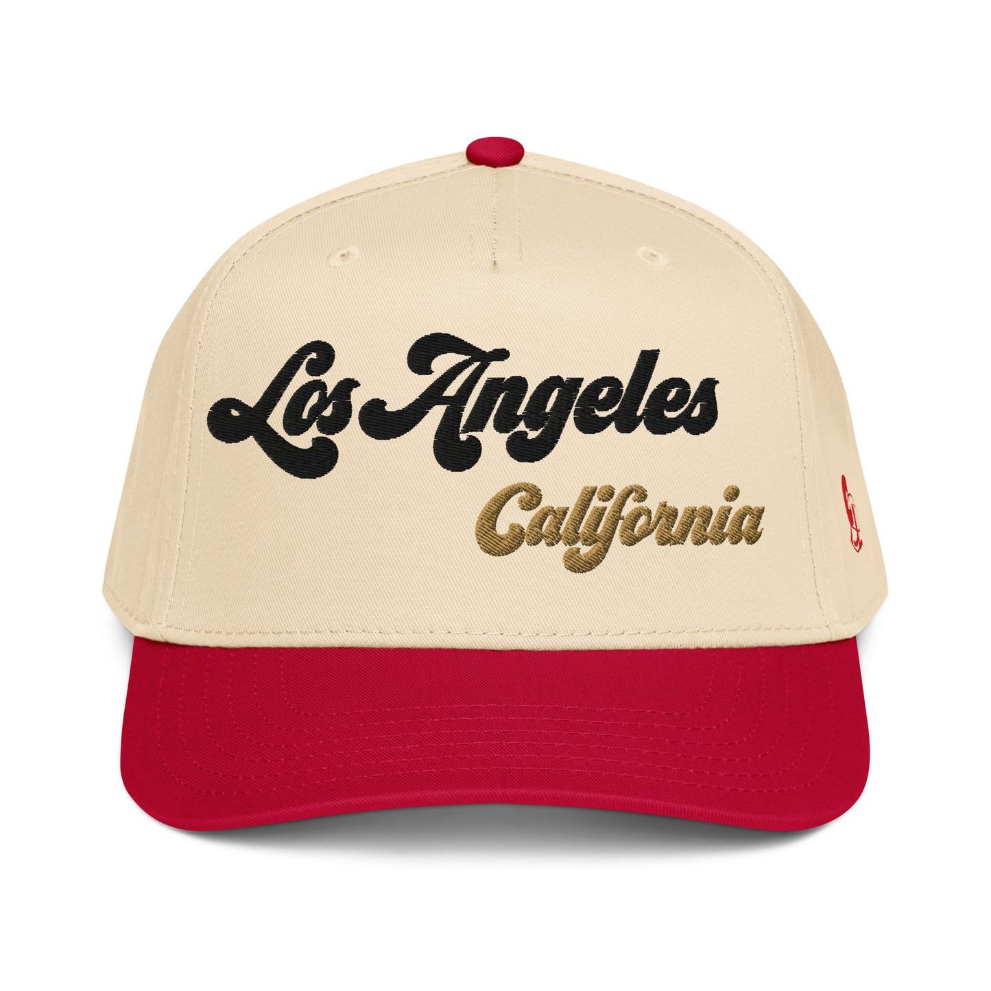 Casquette Snapback, brodée « Los Angeles California », en Red/Natural, vue de face, image 10