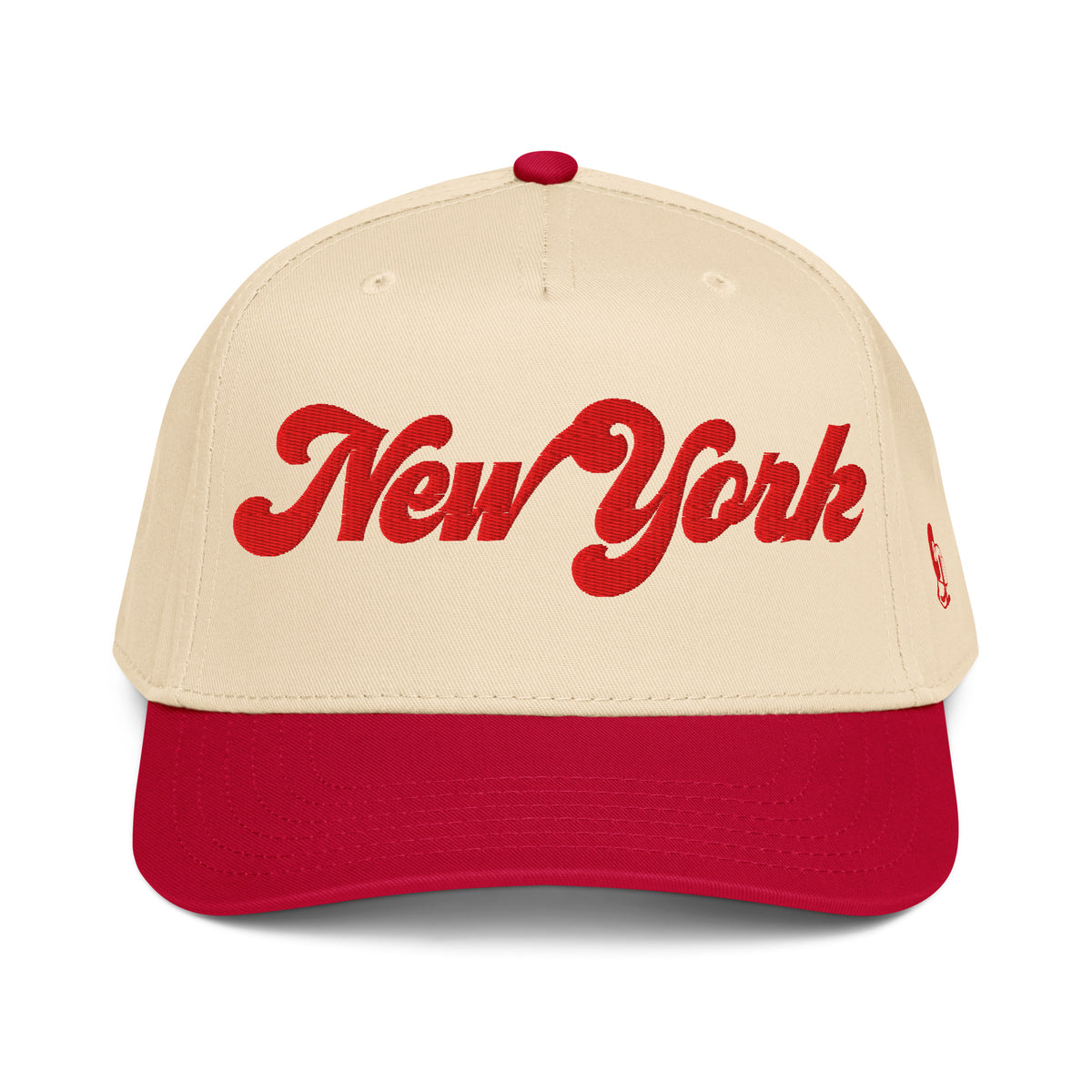 Casquette Snapback, brodée « New York », en Red/Natural, vue de face, image 10