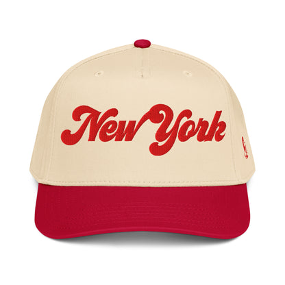 Casquette Snapback, brodée « New York », en Red/Natural, vue de face, image 10