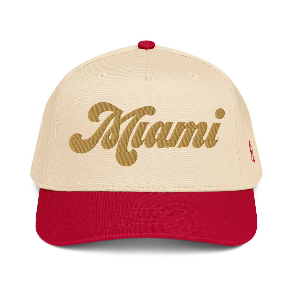 Casquette Snapback, brodée « Miami », en Red/Natural, vue de face, image 10