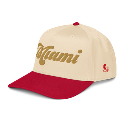 Casquette Snapback, brodée « Miami », en Red/Natural, vue de trois quarts, image 12