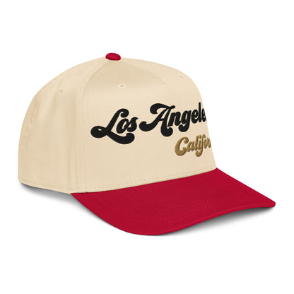 Casquette Snapback, brodée « Los Angeles California », en Red/Natural, vue de trois quarts, image 13