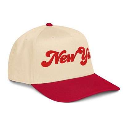Casquette Snapback, brodée « New York », en Red/Natural, vue de trois quarts, image 12
