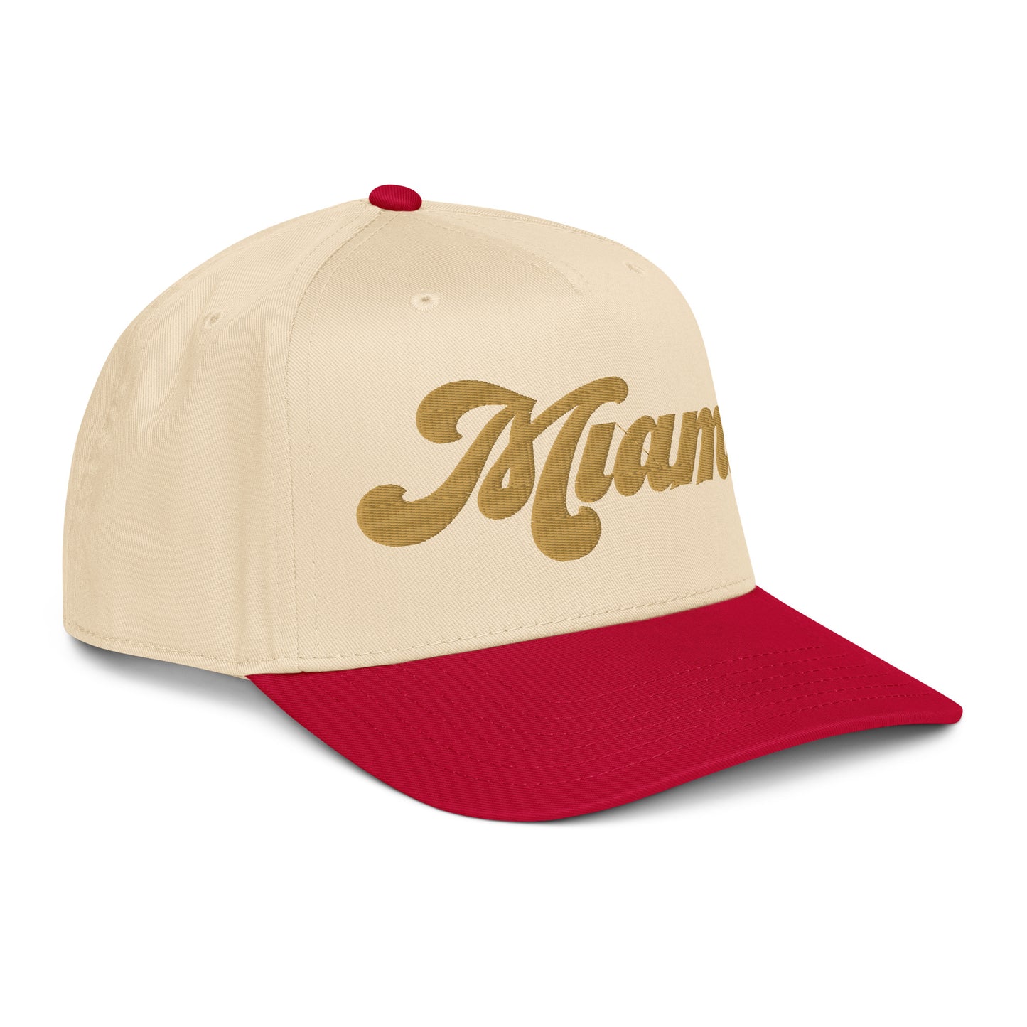 Casquette Snapback, brodée « Miami », en Red/Natural, vue de trois quarts, image 13