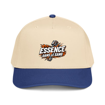 Casquette Snapback, brodée « Essence dans le moteur », en Royal/Natural, vue de face, image 21